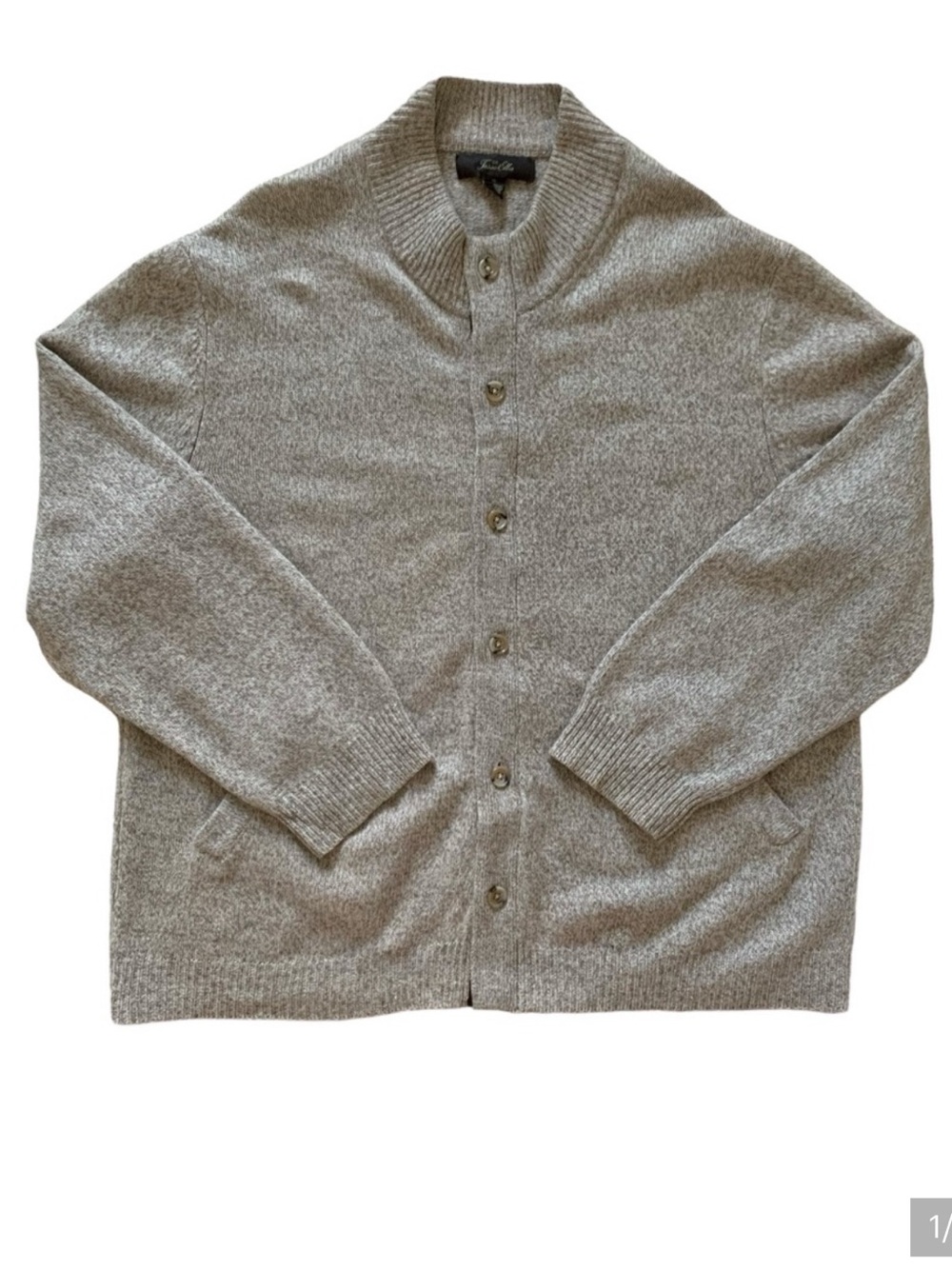 Tasso Elba Mens 100% Lambswool Full Zip Cardigan Sweater Size XL